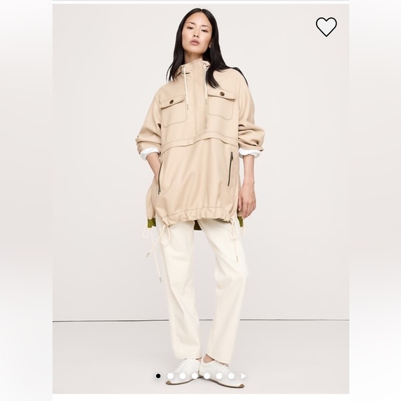 NWT Banana Republic Classic Cream Oversized Twill Utility Jacket- Sz Small